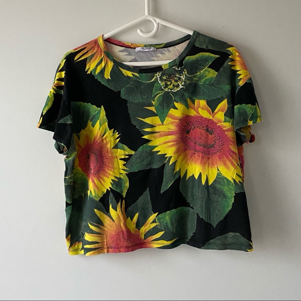 Zara Sunflower Print T-Shirt